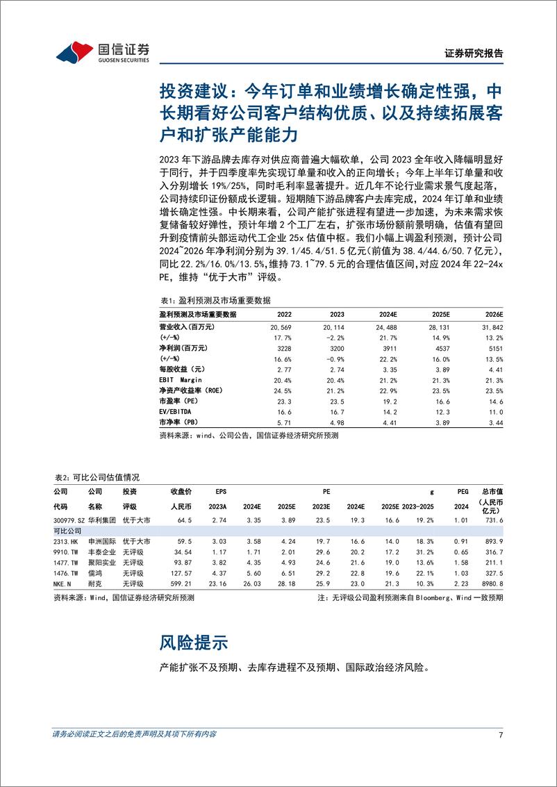 《华利集团(300979)上半年销量驱动收入增长25%25，毛利率提升至28%25-240823-国信证券-10页》 - 第7页预览图