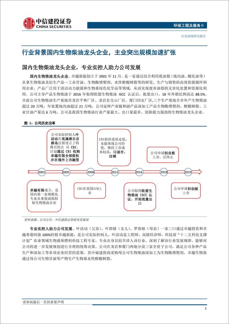 《环保工程及服务行业科创板系列研究：卓越新能，国内生物柴油龙头企业-20190527-中信建投-15页》 - 第4页预览图