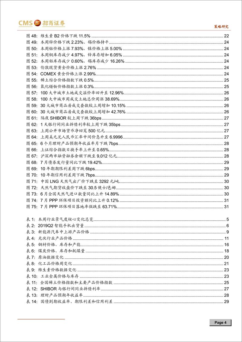 《行业景气观察(0807)：金属钴镍价格反弹，智能手机出货跌幅收窄-20190807-招商证券-32页》 - 第5页预览图