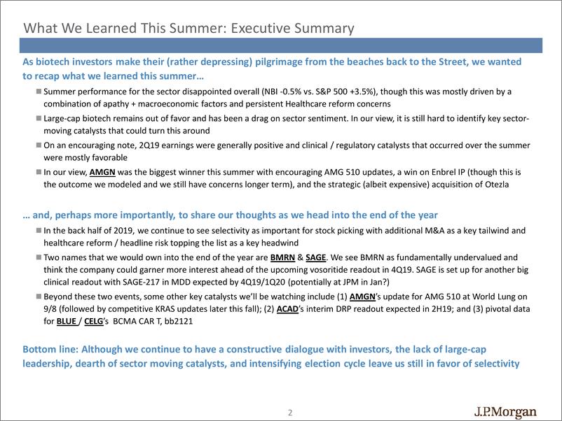 《J.P. 摩根-美股-生物科技行业-美国生物科技行业策略分析-2019.9-29页》 - 第3页预览图