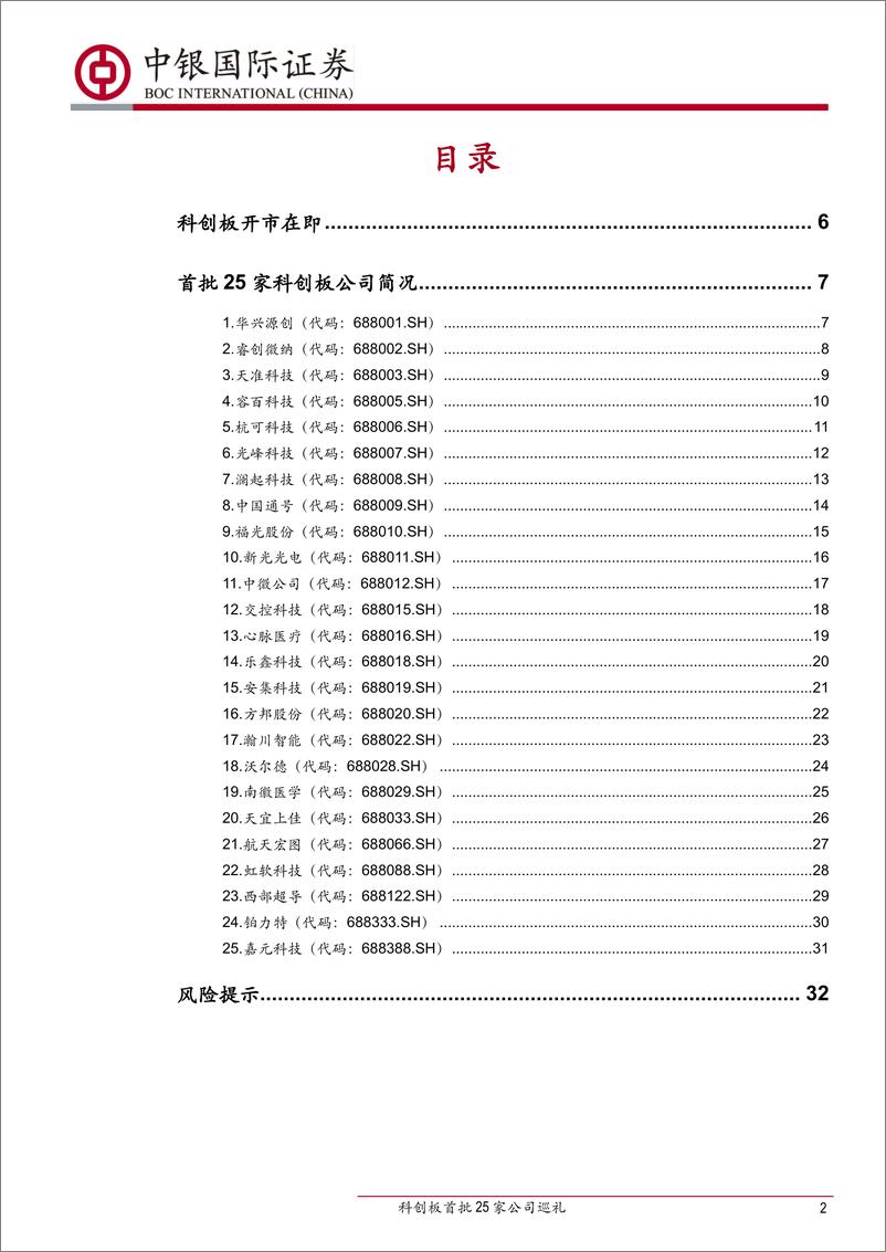 《首批公司投资要点概览：科创板首批25家公司巡礼-20190722-中银国际-34页》 - 第3页预览图