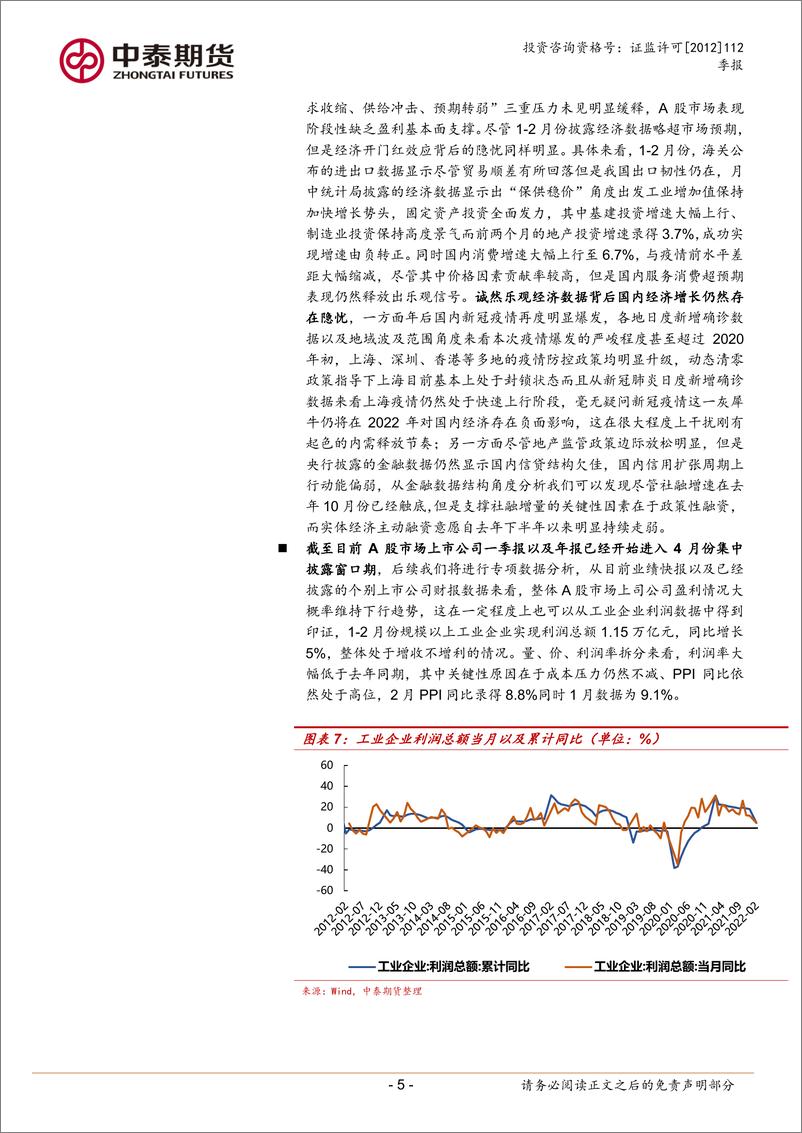 《股指期货品种季报：政策底愈加明朗但市场底还未确认，二季度有干扰有支撑-20220405-中泰期货-15页》 - 第6页预览图