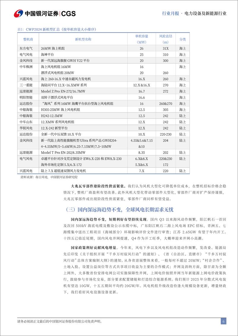 《电力设备及新能源行业10月行业动态报告：风电边际改善明显，积极把握配置机会-241103-银河证券-21页》 - 第6页预览图