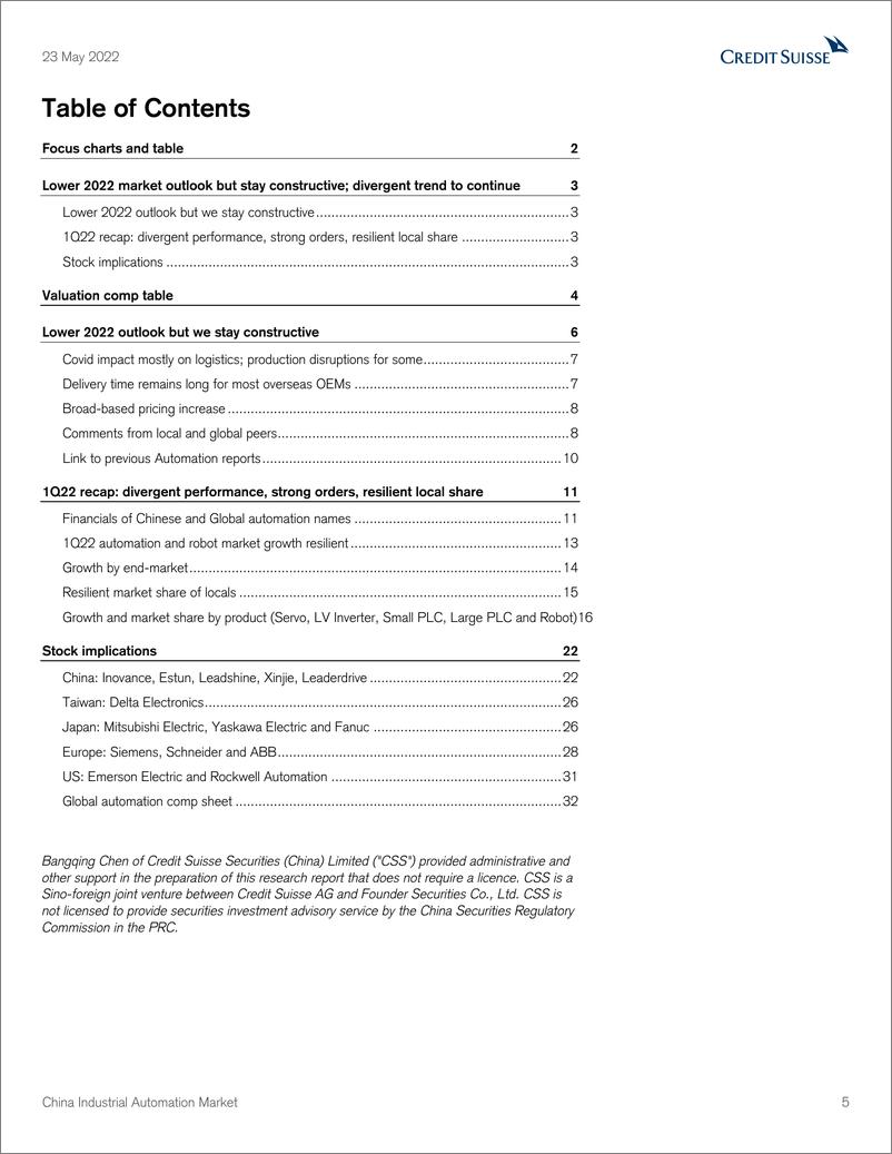 《瑞信-中国工业自动化行业-2022年市场前景走低，但保持建设性；分化趋势将持续-2022.5.23-42页》 - 第6页预览图