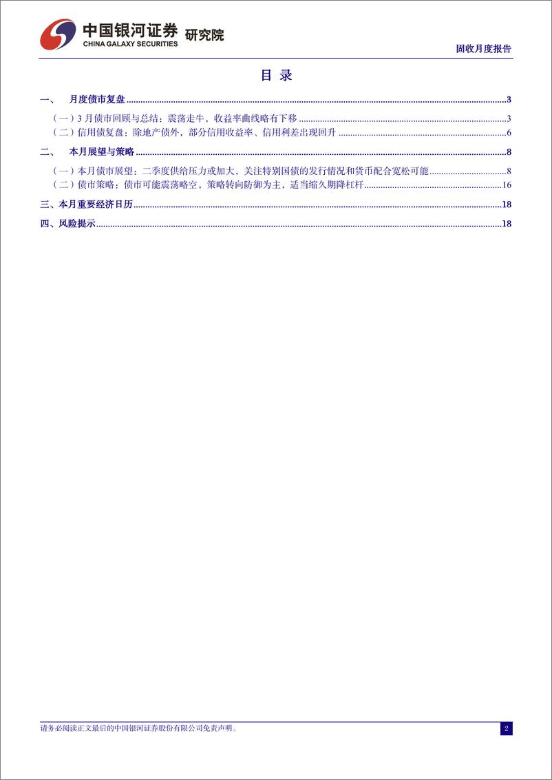 《3月债市回顾及4月展望：关注政府债供给压力，警惕预期改变，债市防御为主-240402-银河证券-21页》 - 第2页预览图