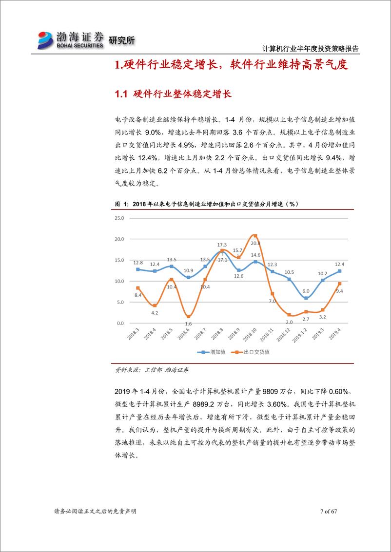 《计算机行业半年度投资策略报告：自主可控势在必行，科创板助添新动能-20190614-渤海证券-67页》 - 第8页预览图