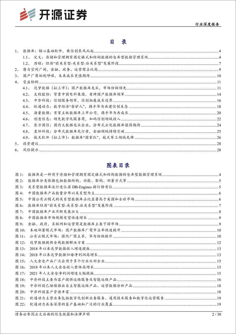 《计算机行业深度报告：数据库，潜力空间大，替代正当时-20230221-开源证券-30页》 - 第3页预览图