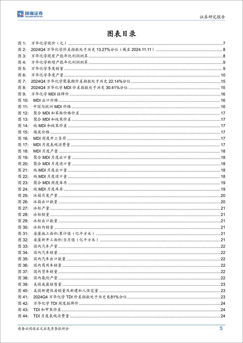 《万华化学(600309)2024年10月月报：纯MDI价格10月触底反弹，万华福建150万吨／年MDI技改项目环评公示-241117-国海证券-34页》 - 第5页预览图