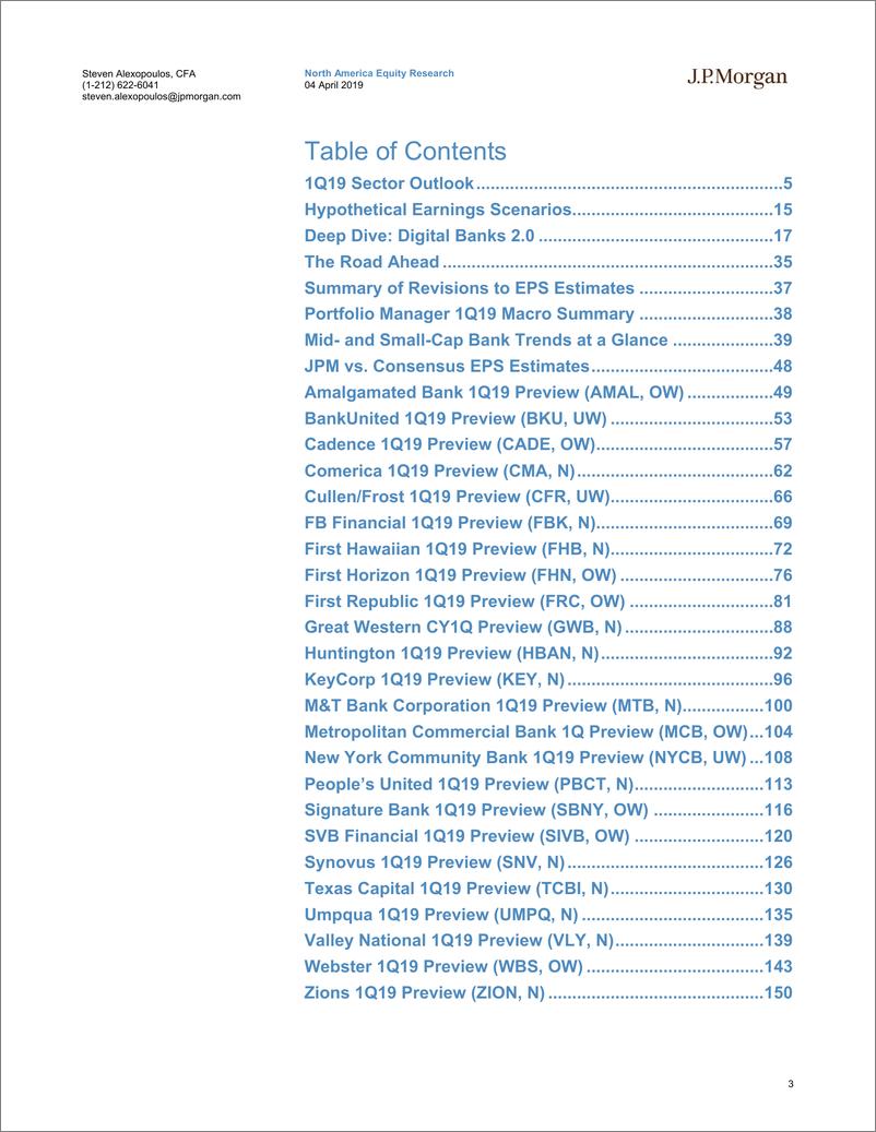 《J.P. 摩根-美股-银行业-美国中小型银行业2019年Q1盈利预览-2019.4.4-181页》 - 第4页预览图
