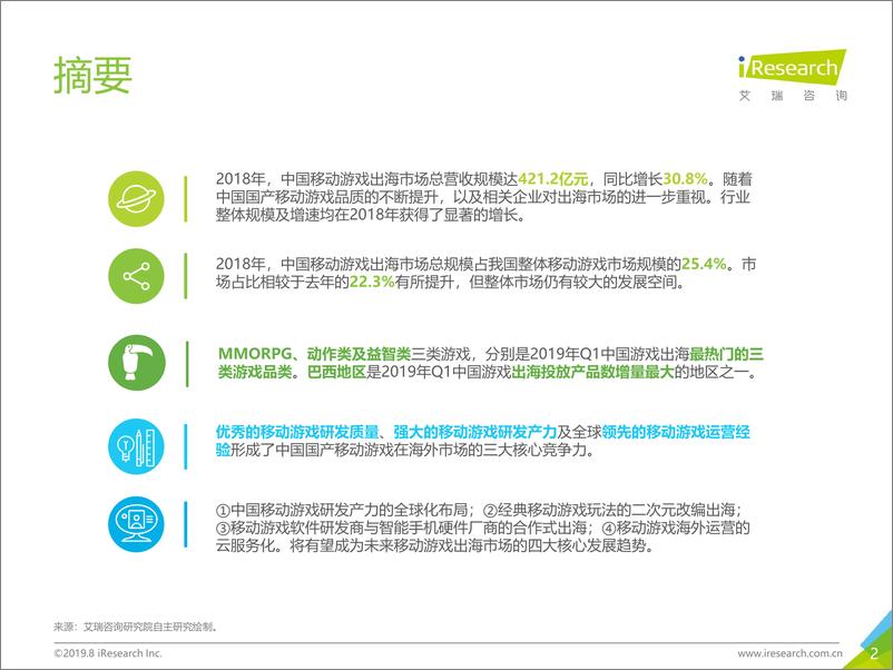 《2019年中国移动游戏出海行业研究报告》 - 第2页预览图