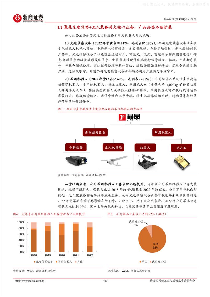 《浙商证券-晶品特装(688084)军工AI稀缺标的，光电侦察+无人装备双驱动-230609》 - 第7页预览图