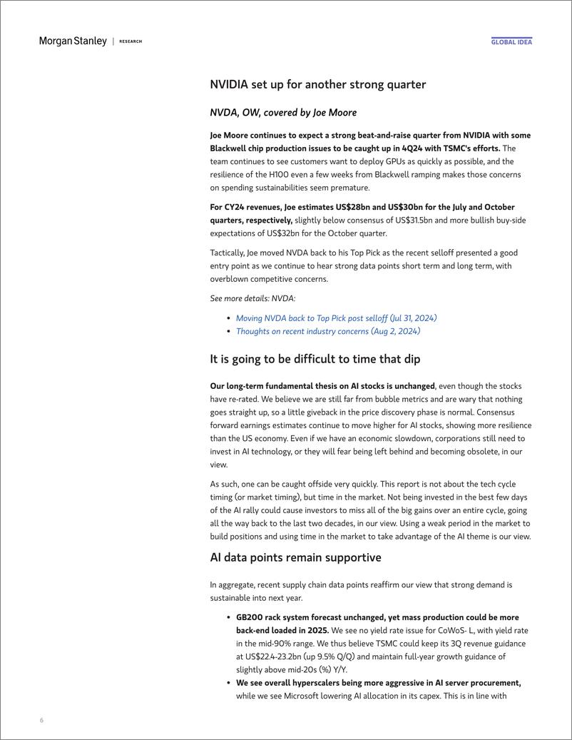 《NVDA.OQ-Morgan Stanley-Asia Technology Navigating NVIDIA 2Q24 – Tactical BullBear...-110009449》 - 第6页预览图