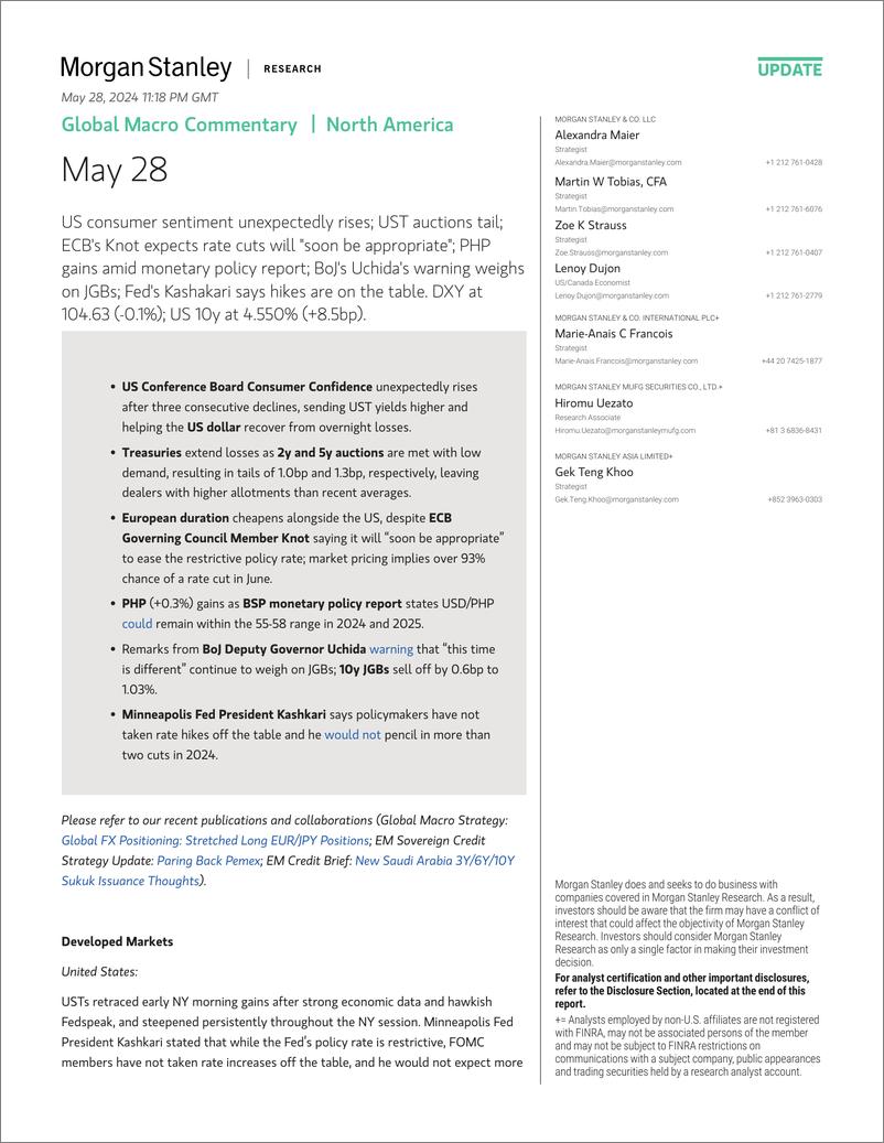 《Morgan Stanley Fixed-Global Macro Commentary May 28-108436151》 - 第1页预览图