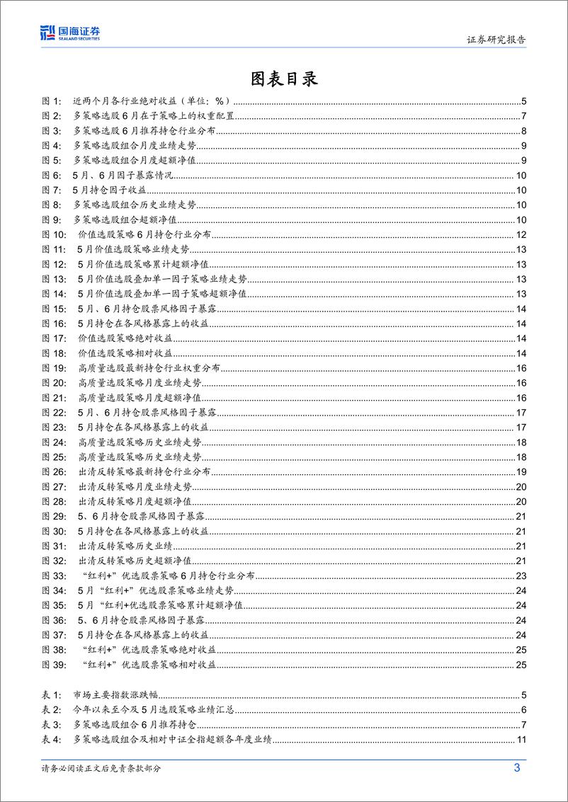 《策略化选股跟踪月报(6月)：红利策略近两月超额显著，今年以来及5月单月均入偏股基金成分排名前5%25-240603-国海证券-28页》 - 第3页预览图