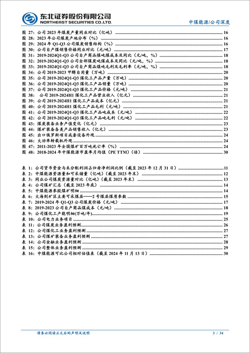 《中煤能源(601898)多元化煤炭巨头，高长协比稳定业绩-241114-东北证券-34页》 - 第3页预览图