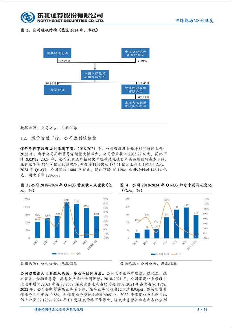 《中煤能源(601898)多元化煤炭巨头，高长协比稳定业绩-241114-东北证券-34页》 - 第5页预览图