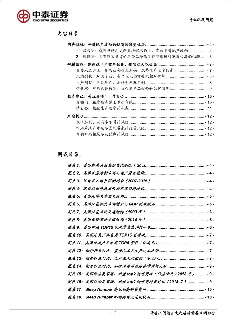 《床垫行业深度报告（三）：从消费频次、规模效应看赛道优势-20191126-中泰证券-13页》 - 第3页预览图