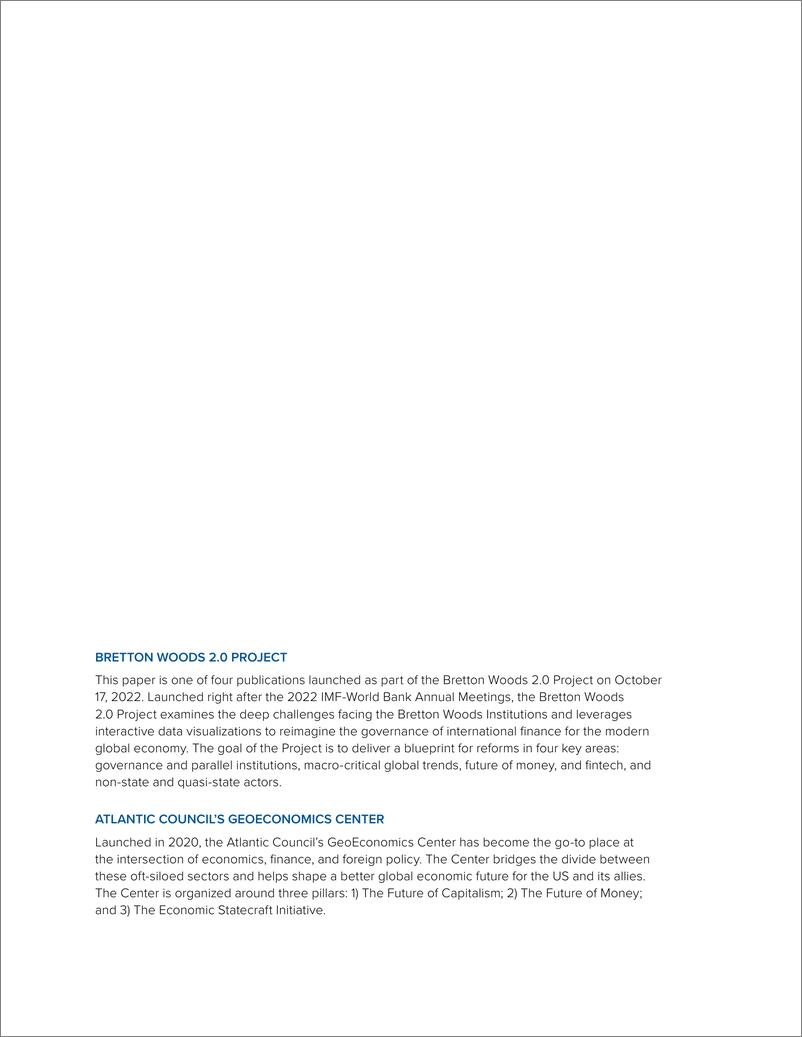 《大西洋理事会-二十一世纪布雷顿森林机构的现代化（英）-2022.10-24页》 - 第3页预览图