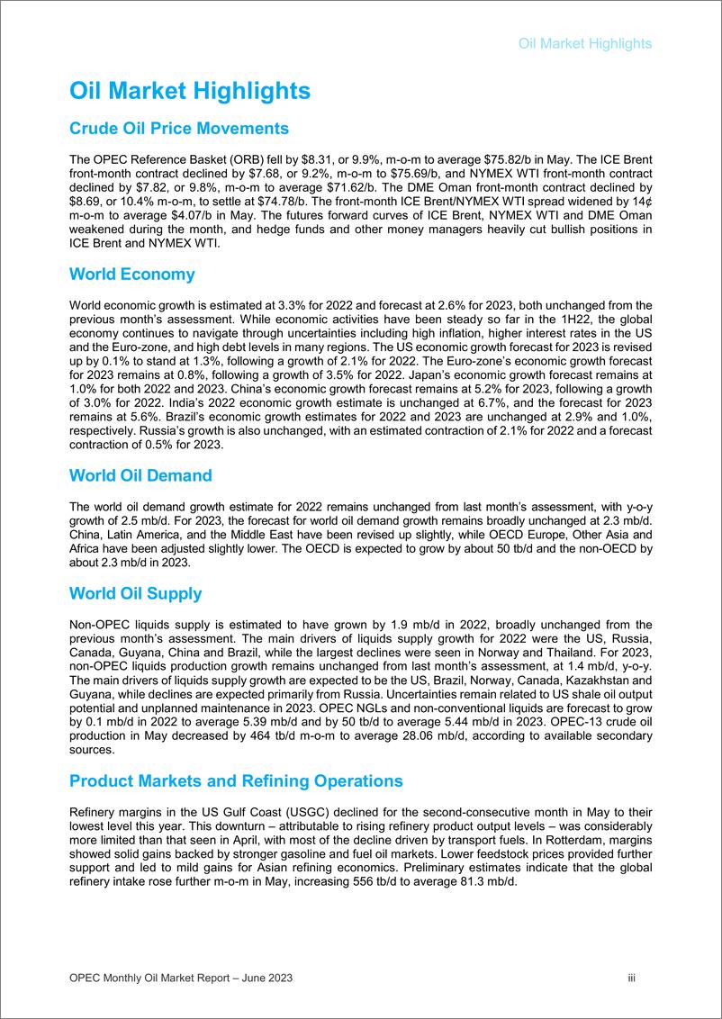 《OPEC+石油市场月报（2023年6月）-94页》 - 第6页预览图