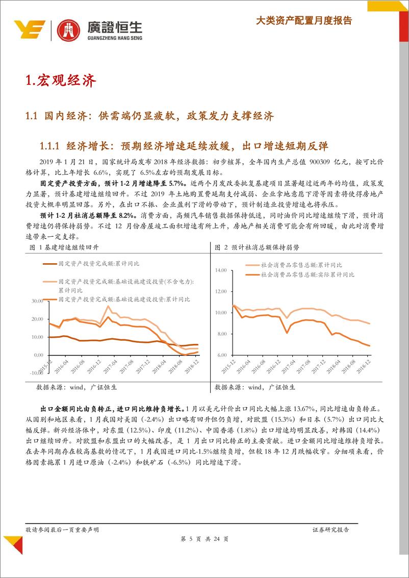 《2019年3月份宏观经济和大类资产配置策略：配置观点，市场情绪高涨，权益类资产占优-20190301-广证恒生-24页》 - 第6页预览图