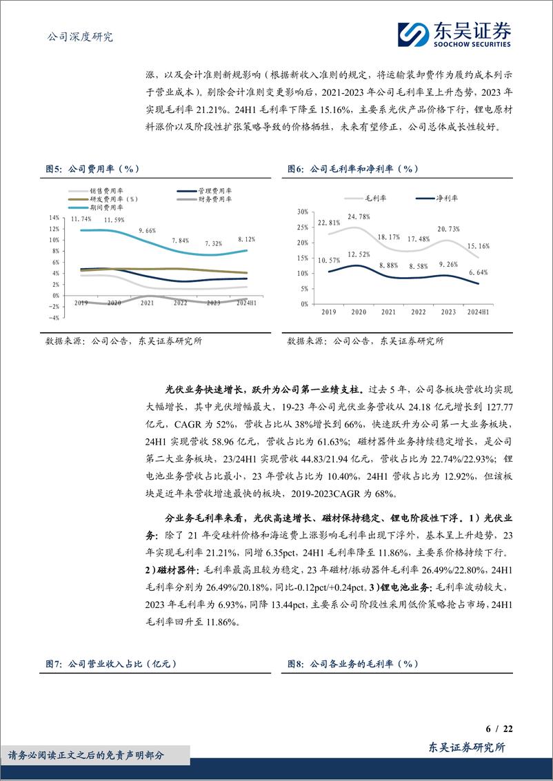 《横店东磁(002056)磁材龙头顶点起跳，差异化产品战略打造光伏优势-240912-东吴证券-22页》 - 第6页预览图