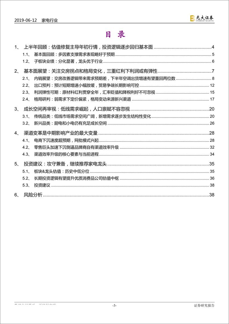 《家电行业2019年下半年投资策略：弱化需求库存波动，重视格局渠道演变-20190612-光大证券-40页》 - 第4页预览图