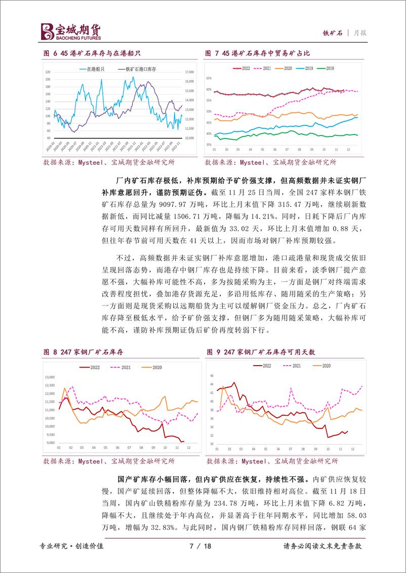 《铁矿石月报：补库预期发酵，矿价谨慎看涨-20221125-宝城期货-18页》 - 第8页预览图