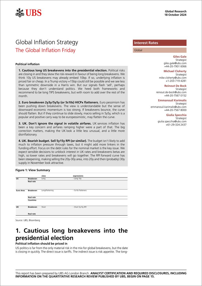 《UBS Fixed Income-Global Inflation Strategy _The Global Inflation Friday_ Gale-110916459》 - 第1页预览图