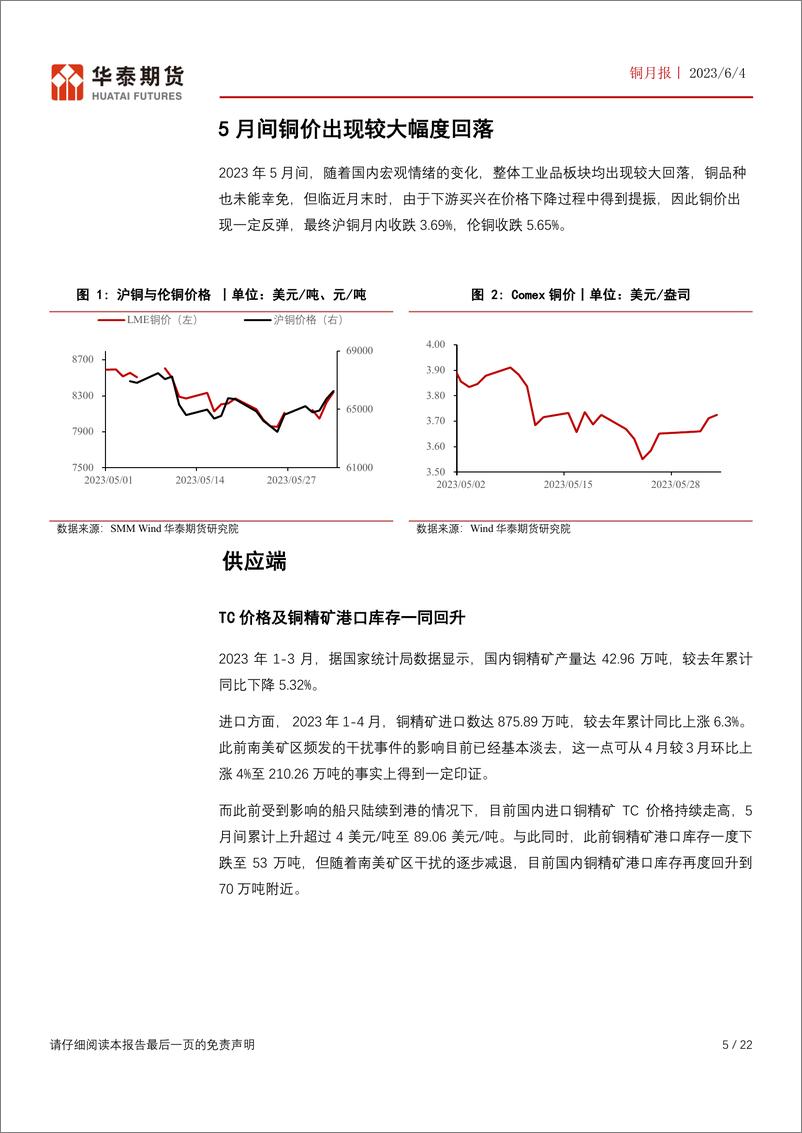 《铜月报：国内消费预期转弱，铜价高位回落-20230604-华泰期货-22页》 - 第6页预览图