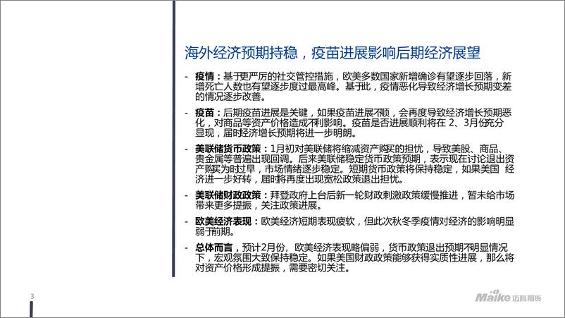 《宏观经济、贵金属月报：海外经济预期有待明朗，疫苗注射进展是关键-20210204-迈科期货-35页》 - 第3页预览图