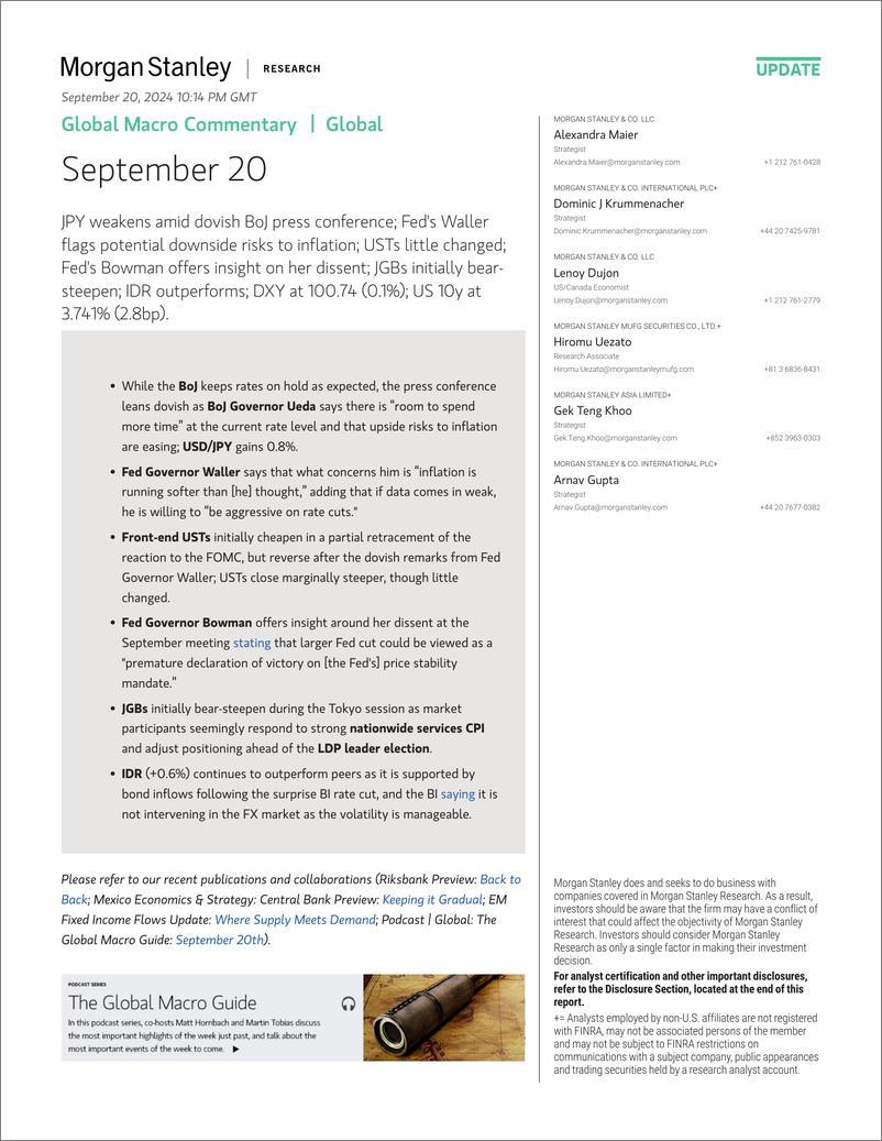 《Morgan Stanley Fixed-Global Macro Commentary September 20-110413212》 - 第1页预览图