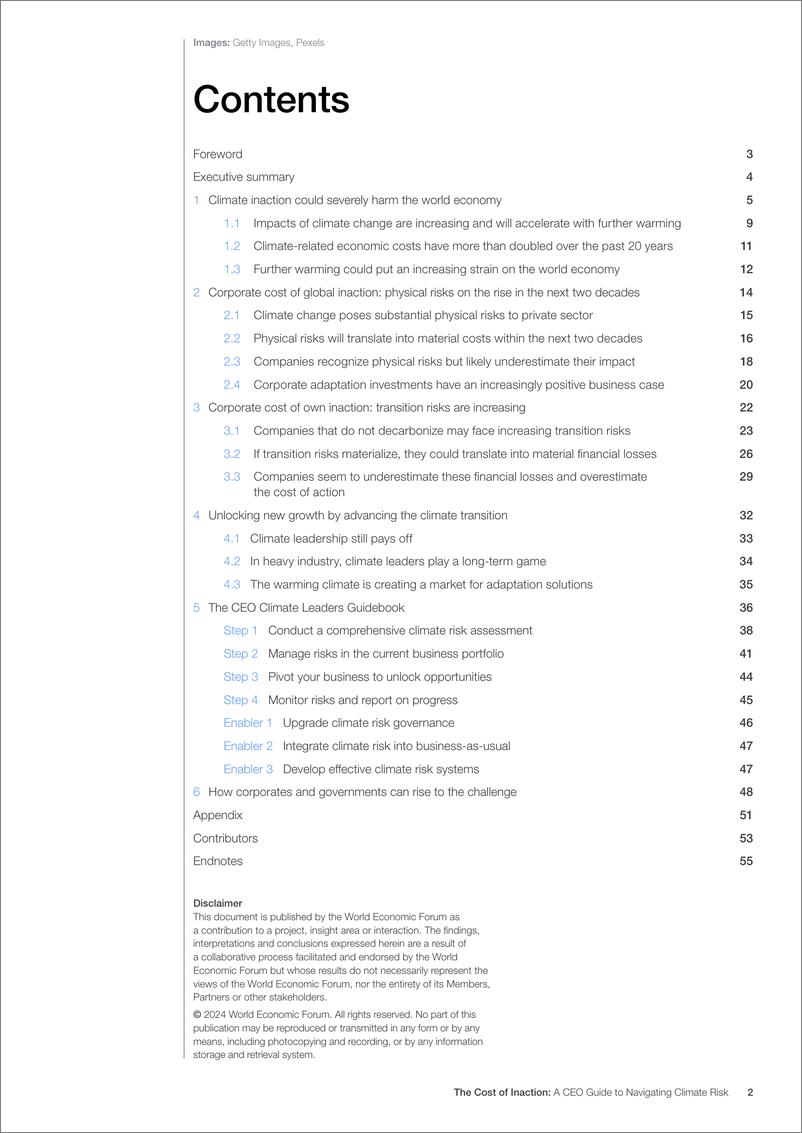 《世界经济论坛-不作为的代价：首席执行官应对气候风险指南（英）-2024.12-58页》 - 第2页预览图