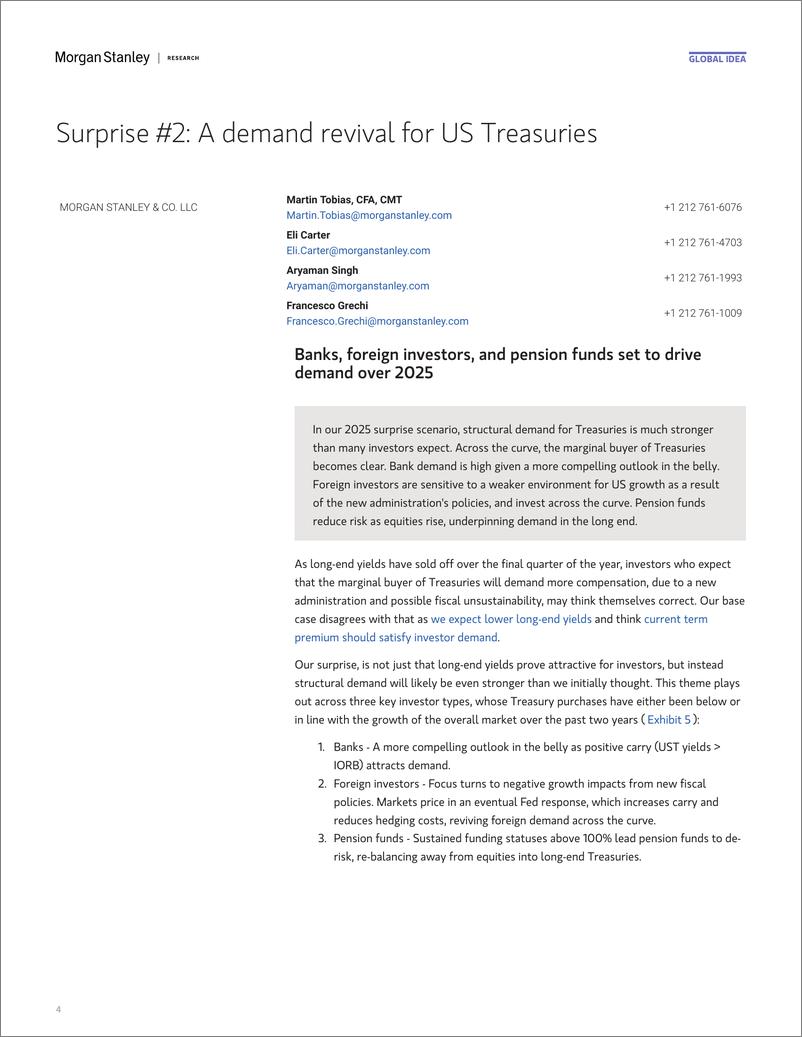 《Morgan Stanley Fixed-Global Macro Strategist Top 10 Surprises for 2025-112320384》 - 第4页预览图