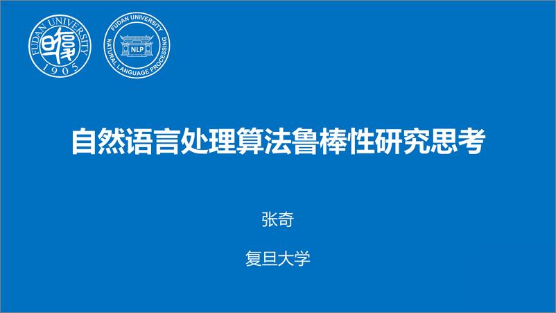 《2023年自然语言处理算法鲁棒性研究思考报告》 - 第1页预览图