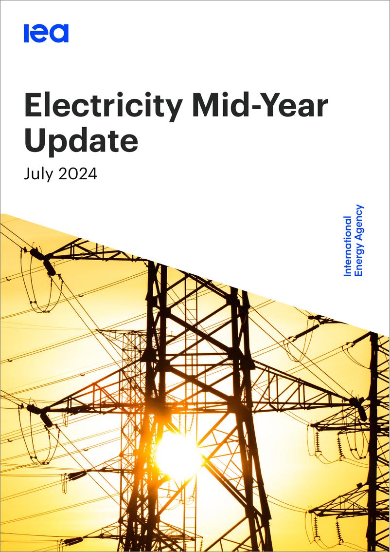 《国际能源署IEA_2024年上半年全球电力报告_英文版_》 - 第1页预览图