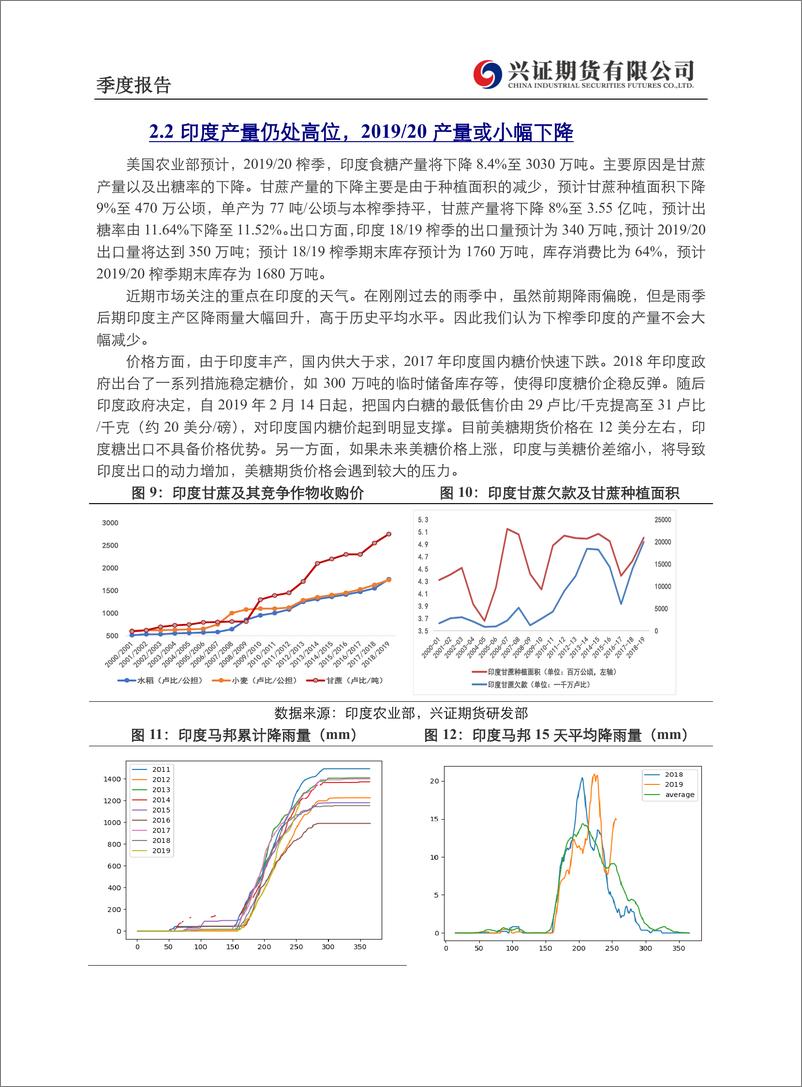 《白糖季度报告：短期偏强，中长期仍有下跌风险-20191009-兴证期货-10页》 - 第5页预览图