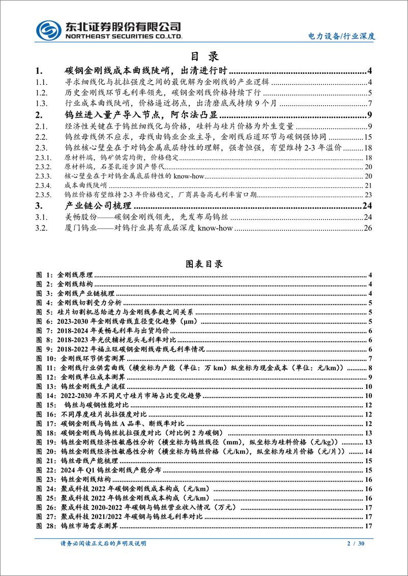 《电力设备行业金刚线：钨丝进入经济性拐点，龙头α凸显-240509-东北证券-30页》 - 第2页预览图