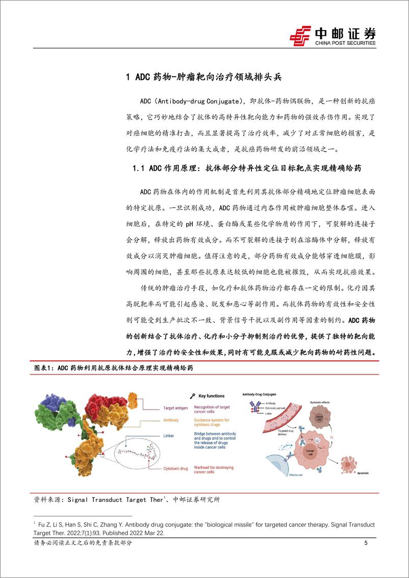 《医药生物行业创新药系列研究一：ADC药物—创新驱动发展，行业高景气正持续-240801-中邮证券-42页》 - 第5页预览图