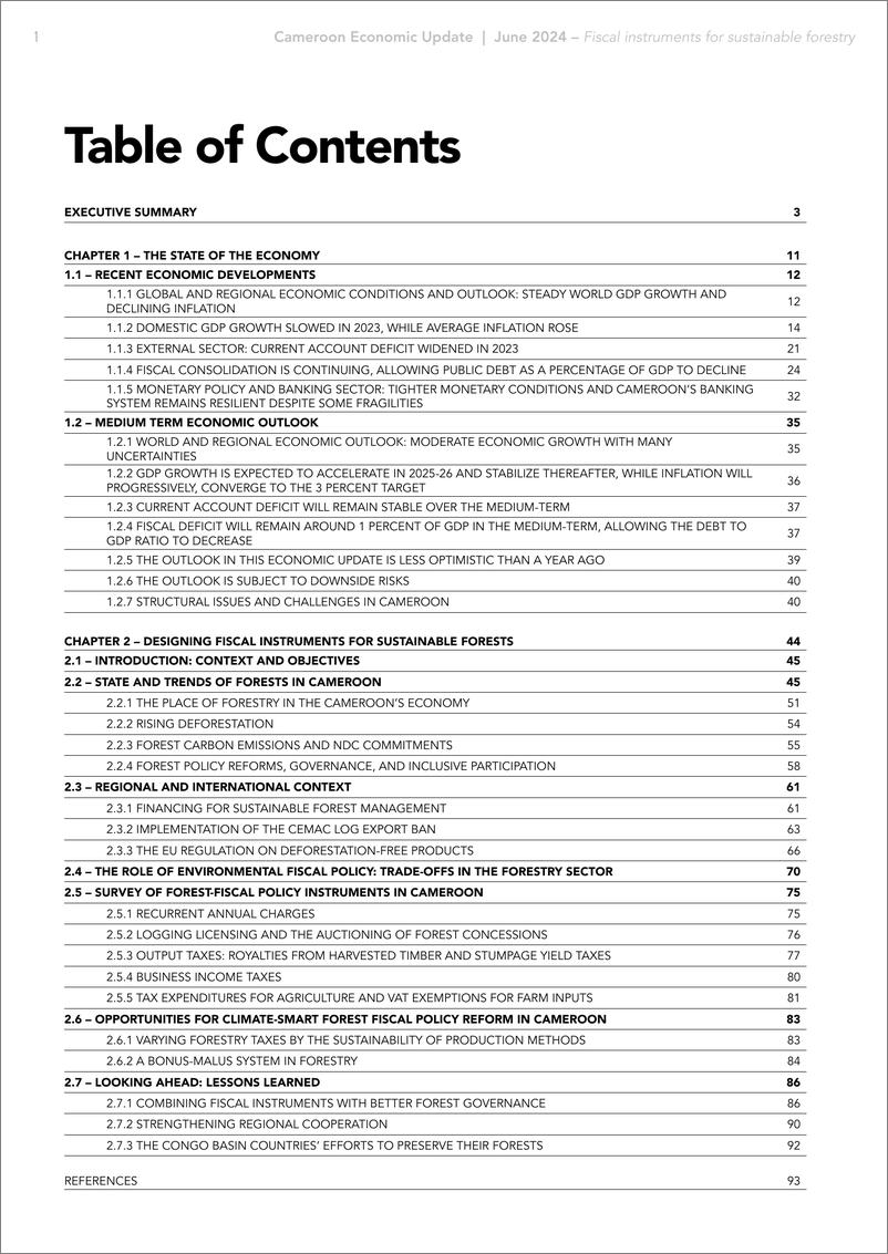 《世界银行-喀麦隆经济更新，2024年6月：可持续林业的财政工具（英）-98页》 - 第3页预览图