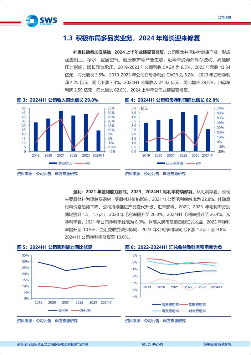 《建霖家居(603408)深耕厨卫拓展大健康产业，外销内销齐发力驱动增长-240926-申万宏源-26页》 - 第8页预览图