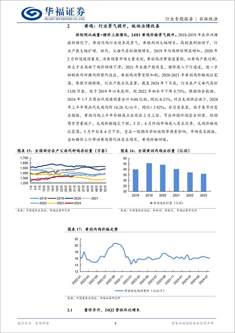 《肉禽养殖行业中报总结：白鸡业绩承压，黄鸡景气回升-240921-华福证券-13页》 - 第8页预览图