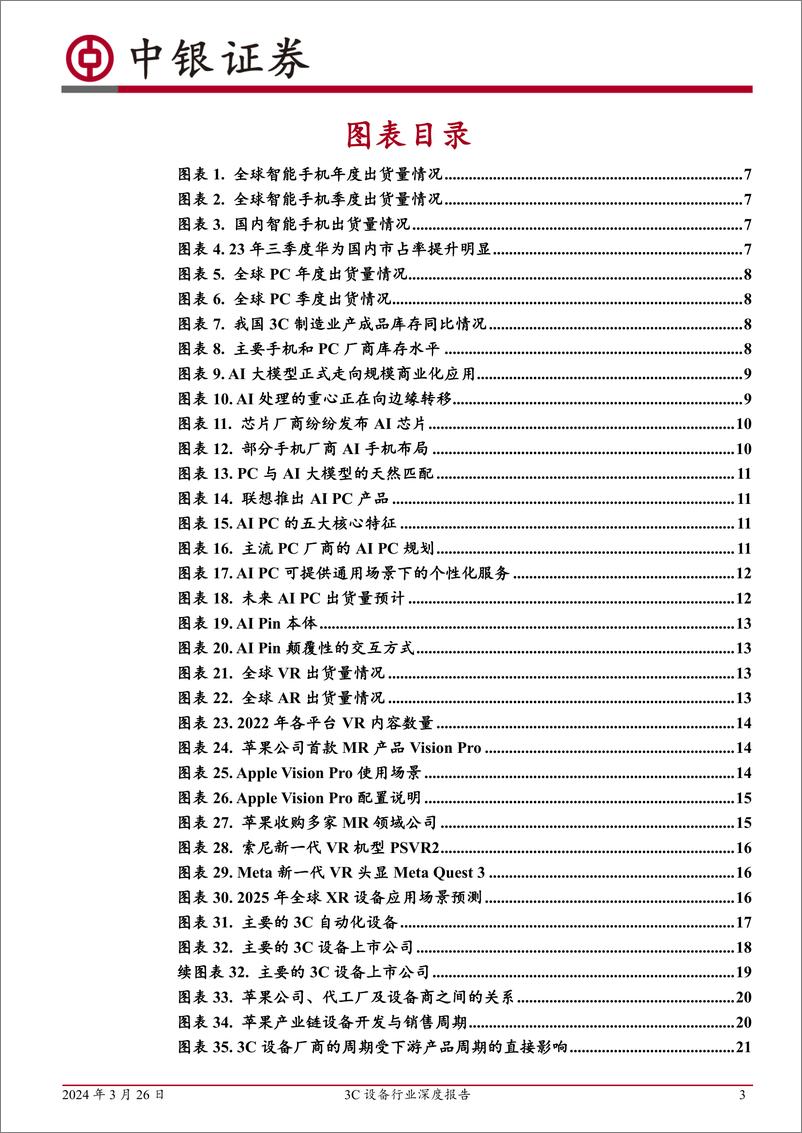 《3C设备行业深度报告-消费电子行业或迎复苏-关注新技术带来的设备增量-中银证券》 - 第3页预览图