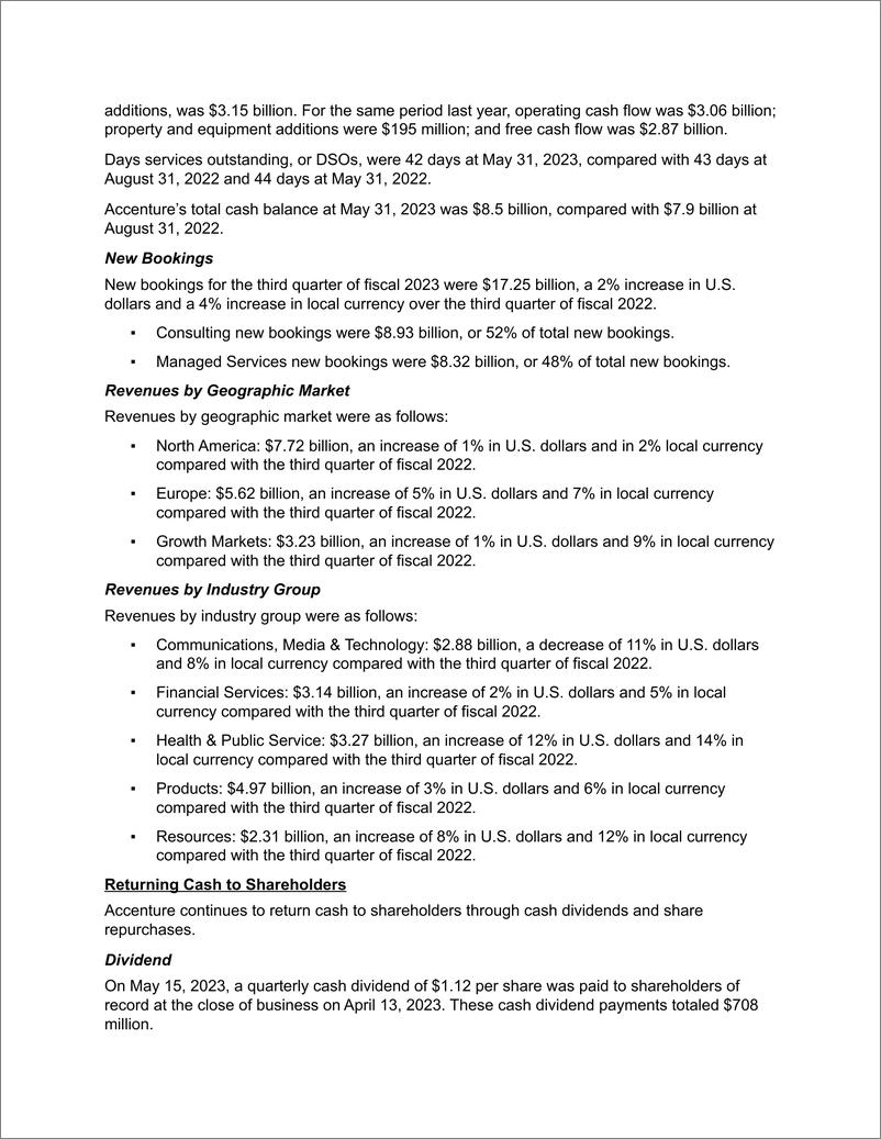 《埃森哲报告2023财年第三季度业绩强劲-13页》 - 第4页预览图