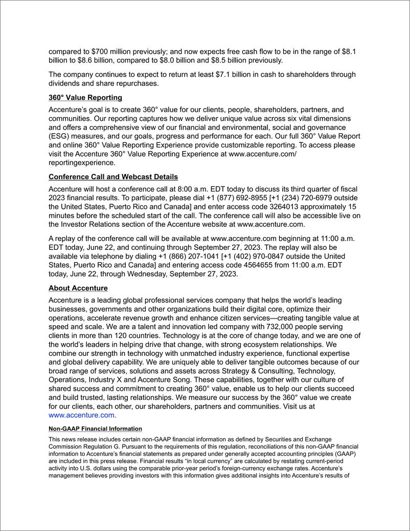 《埃森哲报告2023财年第三季度业绩强劲-13页》 - 第6页预览图