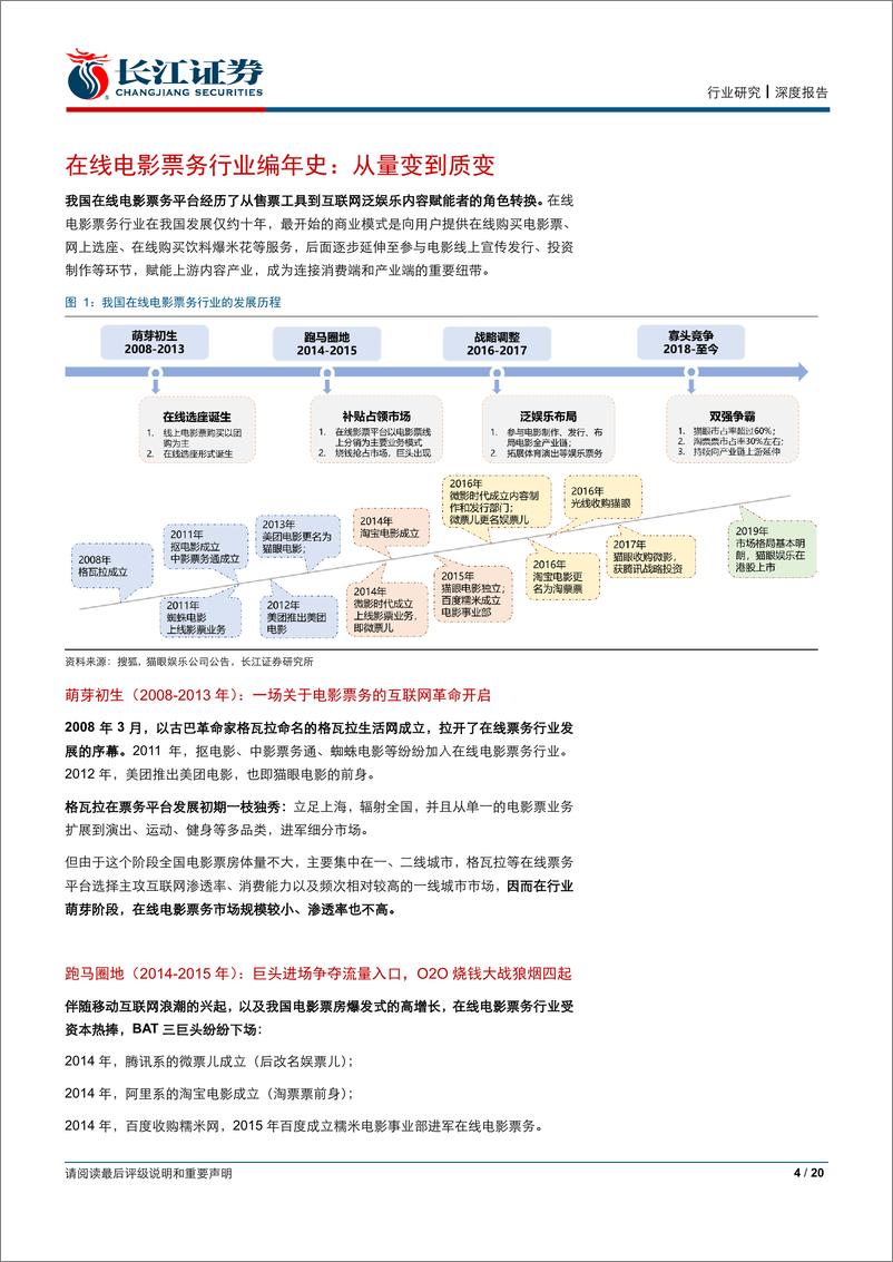 《传媒行业：从猫眼娱乐看在线电影票务行业的升级赋能之路-20190327-长江证券-20页》 - 第5页预览图