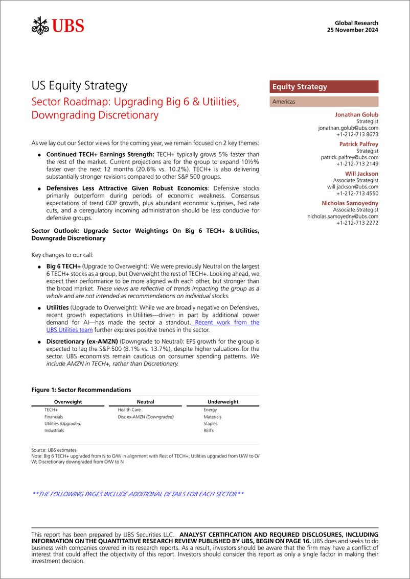 《UBS Equities-US Equity Strategy _Sector Roadmap Upgrading Big 6  Utilit...-111788446》 - 第1页预览图