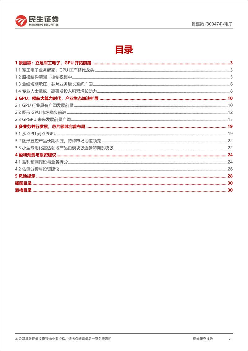 《景嘉微-300474.SZ-深度报告：国产GPU龙头，入局大算力时代-20240613-民生证券-31页》 - 第2页预览图