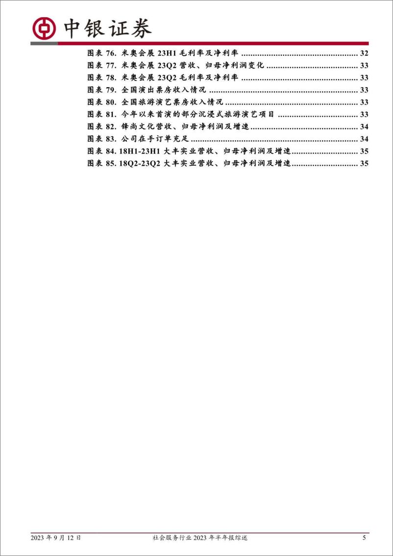 《社会服务行业2023年半年报综述：H1业绩复苏预期得到阶段性验证，Q2行业复苏持续加速-20230912-中银国际-38页》 - 第6页预览图