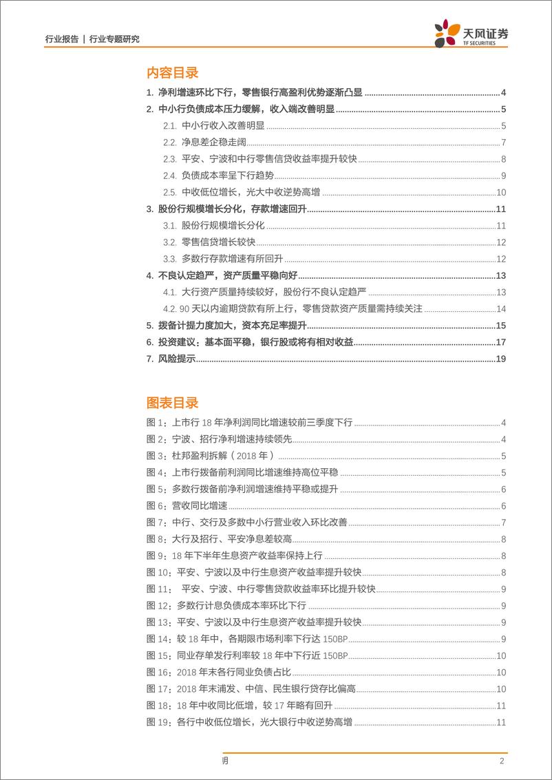 《银行业年报综述：基本面平稳，银行股或将有相对收益-20190402-天风证券-20页》 - 第3页预览图