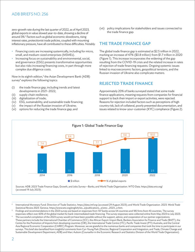 《ADB：2023年贸易融资缺口、增长和就业调查报告（英文）》 - 第2页预览图